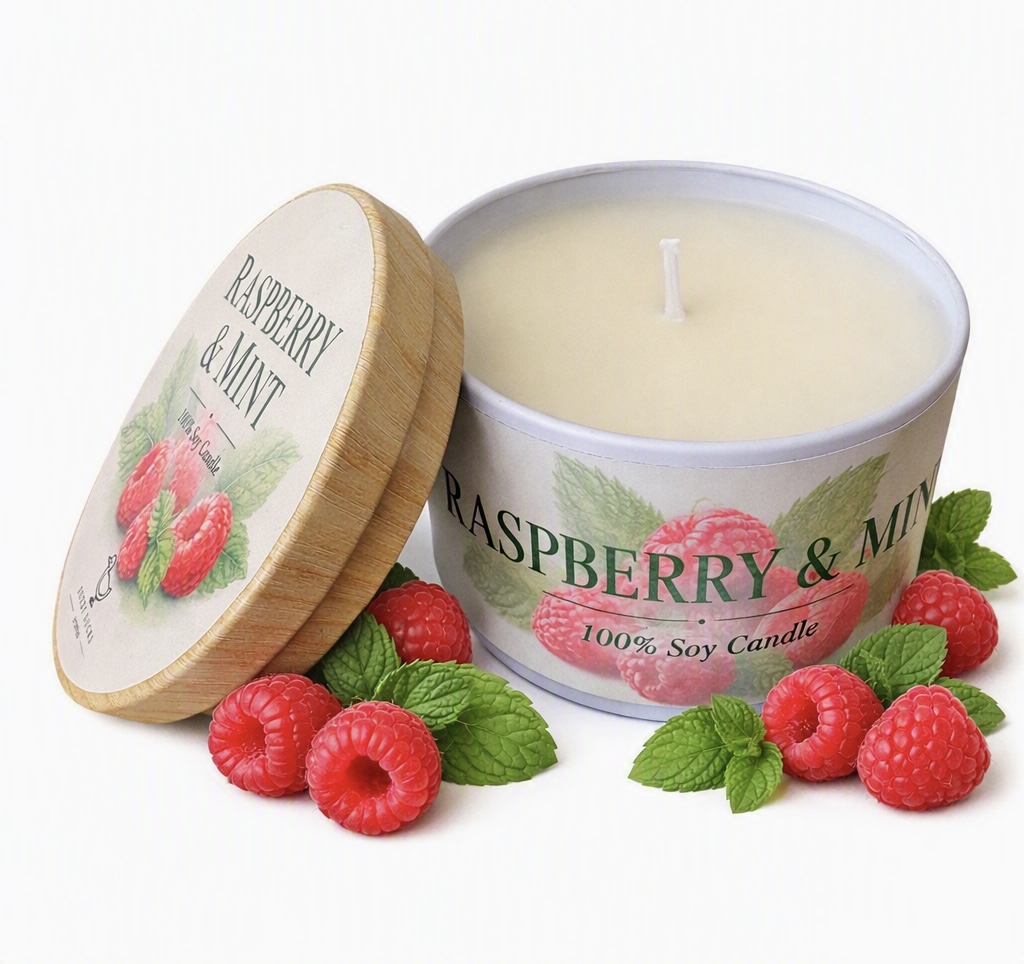 Raspberry & Mint Tinned Candle