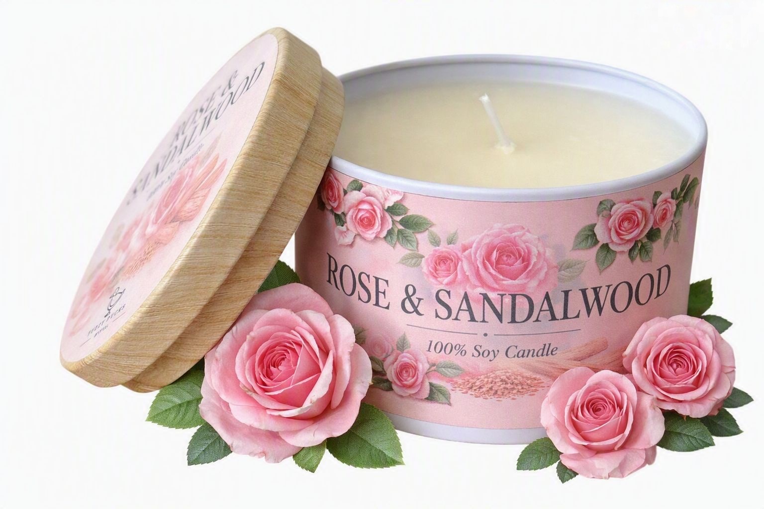 Rose & Sandalwood Tinned Candle